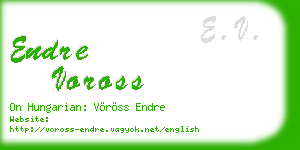 endre voross business card