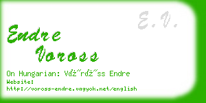 endre voross business card